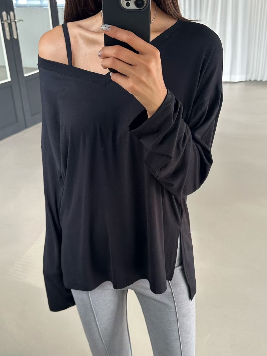 FAVOR韓國代購㊣女裝新款時尚推薦人氣休閑25秋冬職業長袖T恤ARRICCHISI長袖T恤