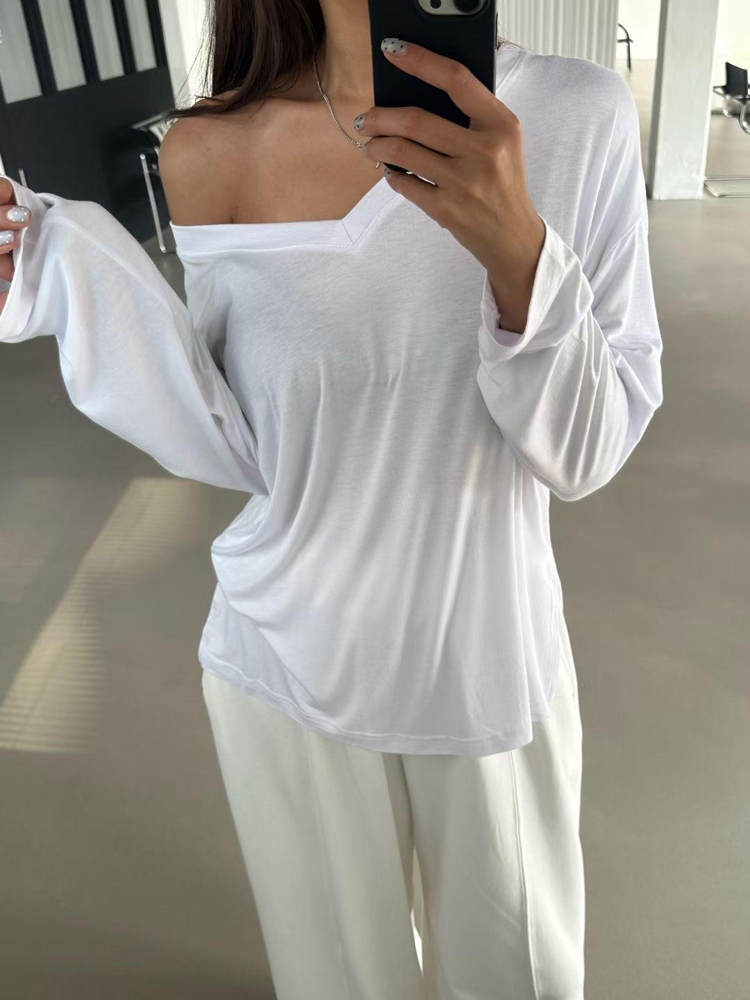 FAVOR韓國代購㊣女裝新款時尚推薦人氣休閑25秋冬職業長袖T恤ARRICCHISI長袖T恤