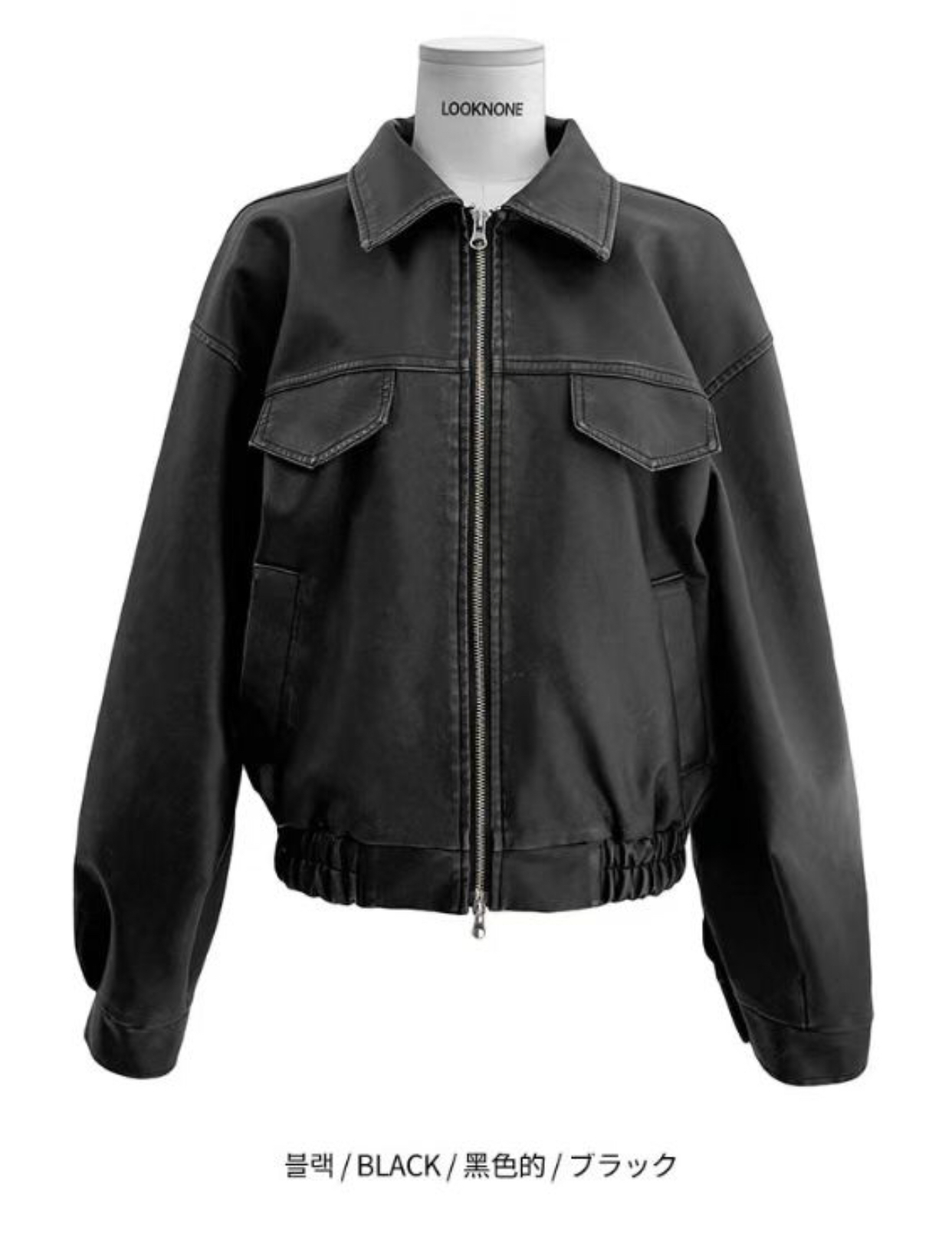 FAVOR韓國直郵㊣女士新品熱賣時尚人氣休閑25秋冬夾克水洗皮革ARRICCHISI夾克圖色2