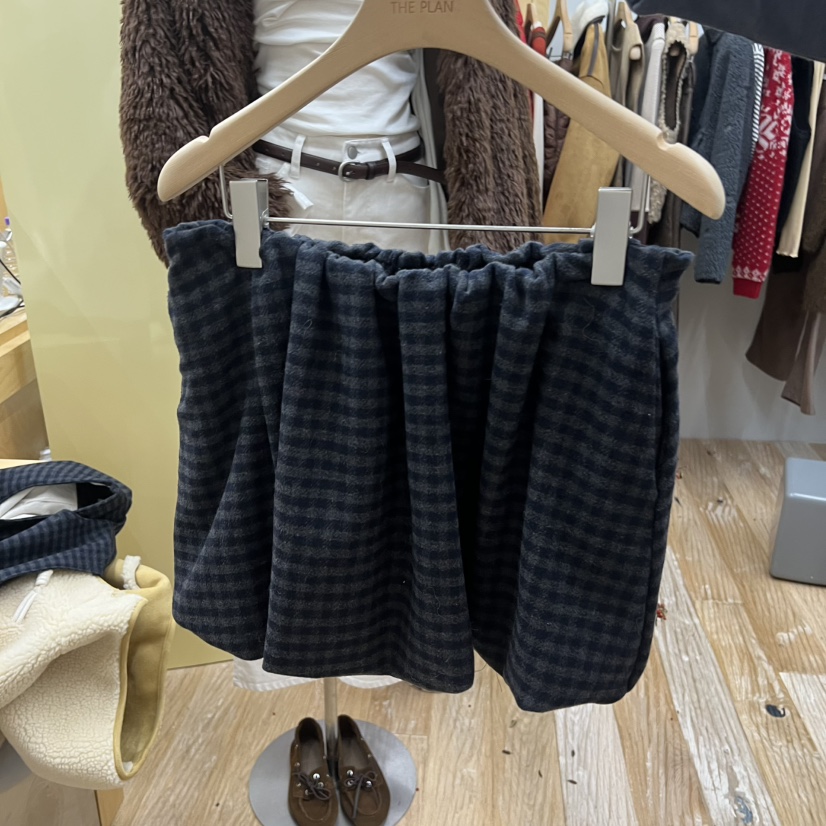 THEPLAN韓國代購㊣女士新品25秋冬推薦休閑時尚熱賣短裙格子THE PLAN短裙圖色2