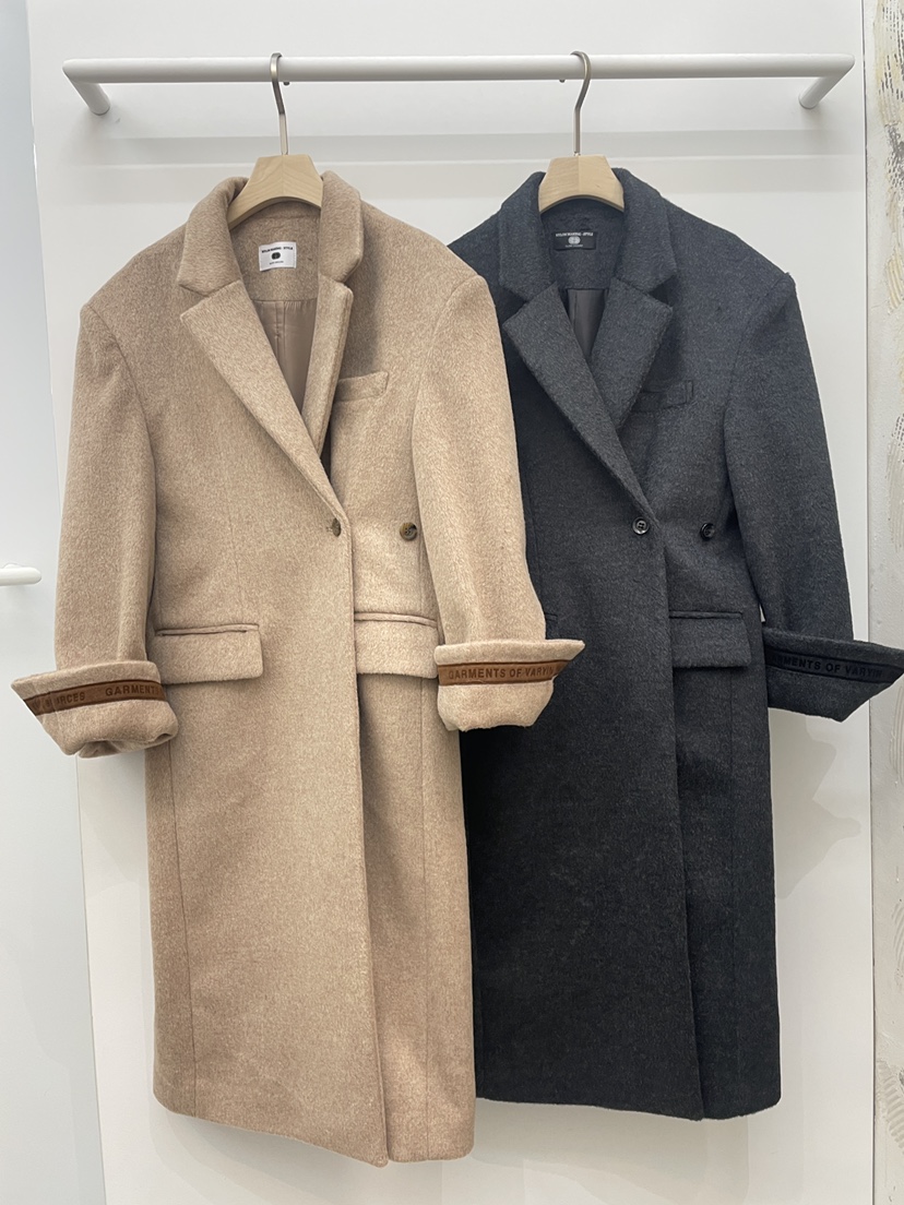 NYLON東大門㊣實拍女裝新款人氣25秋冬休閑中長款大衣涂層雙層NYLON中長款大衣