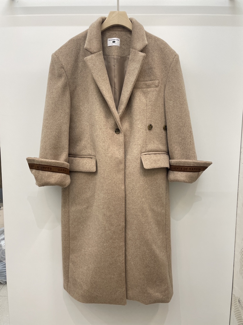 NYLON東大門㊣實拍女裝新款人氣25秋冬休閑中長款大衣涂層雙層NYLON中長款大衣圖色1