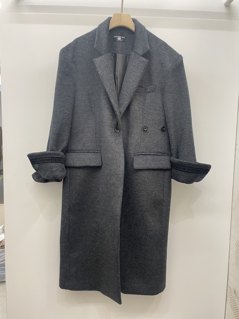 NYLON東大門㊣實拍女裝新款人氣25秋冬休閑中長款大衣涂層雙層NYLON中長款大衣圖色2