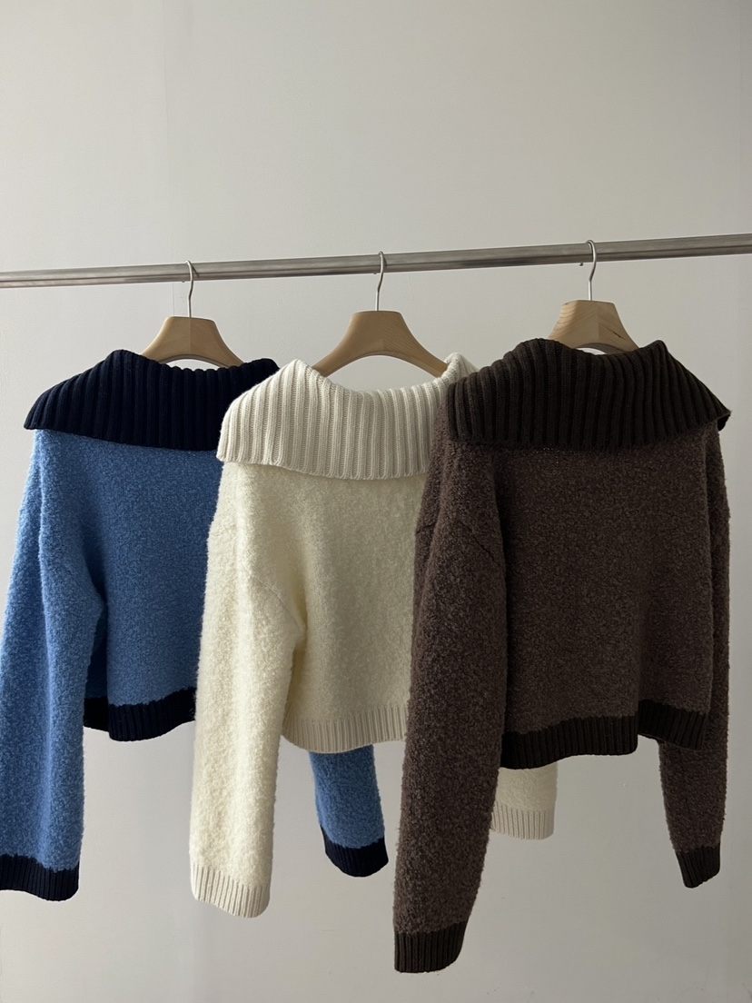 LOWBURN韓國直郵㊣女士新品時尚25秋冬休閑熱賣針織衫口袋開衫LOWBURN針織衫