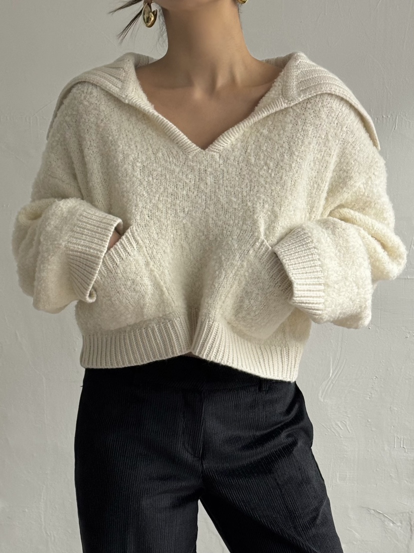 LOWBURN韓國直郵㊣女士新品時尚25秋冬休閑熱賣針織衫口袋開衫LOWBURN針織衫圖色1