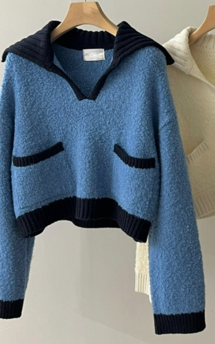 LOWBURN韓國直郵㊣女士新品時尚25秋冬休閑熱賣針織衫口袋開衫LOWBURN針織衫圖色3