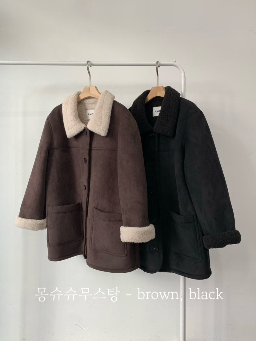 ANOU韓國直郵㊣女裝新品時尚職業熱賣人氣休閑推薦中長款大衣ANOU中長款大衣