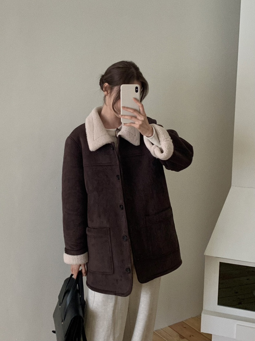 ANOU韓國直郵㊣女裝新品時尚職業熱賣人氣休閑推薦中長款大衣ANOU中長款大衣