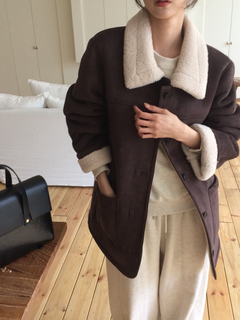 ANOU韓國直郵㊣女裝新品時尚職業熱賣人氣休閑推薦中長款大衣ANOU中長款大衣