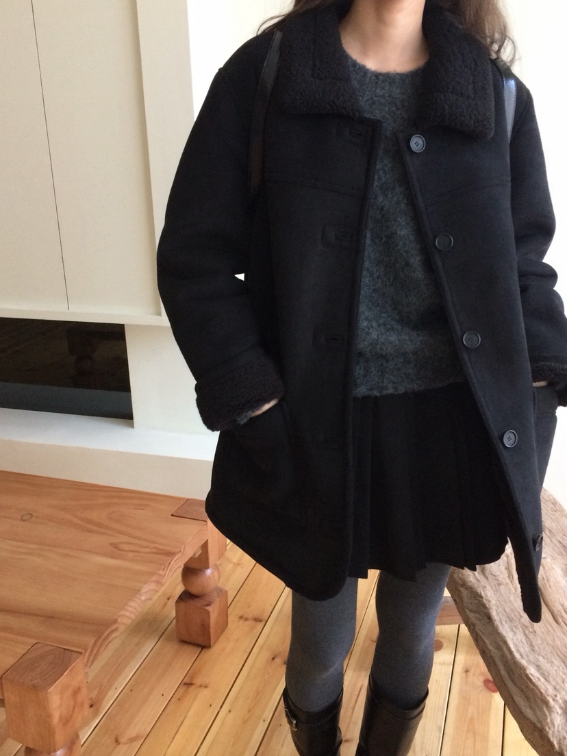 ANOU韓國直郵㊣女裝新品時尚職業熱賣人氣休閑推薦中長款大衣ANOU中長款大衣