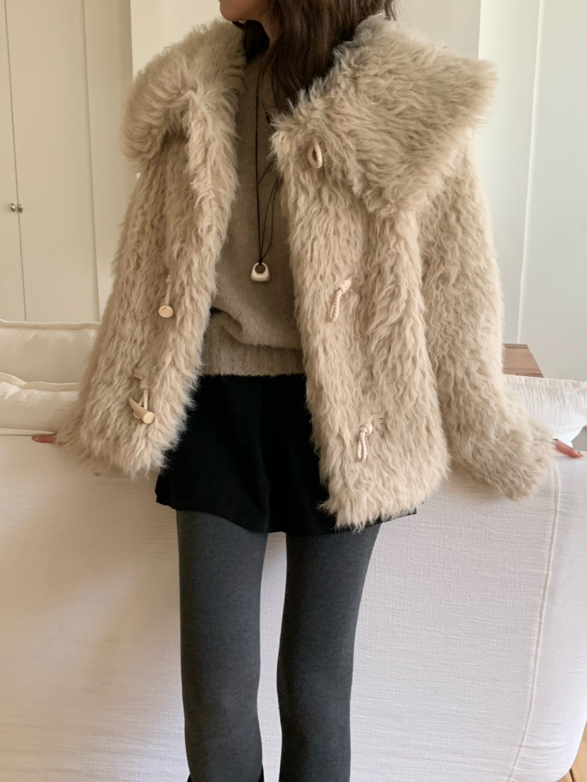 ANOU韓國代購㊣女裝新款休閑人氣25秋冬推薦時尚職業短款大衣ANOU短款大衣