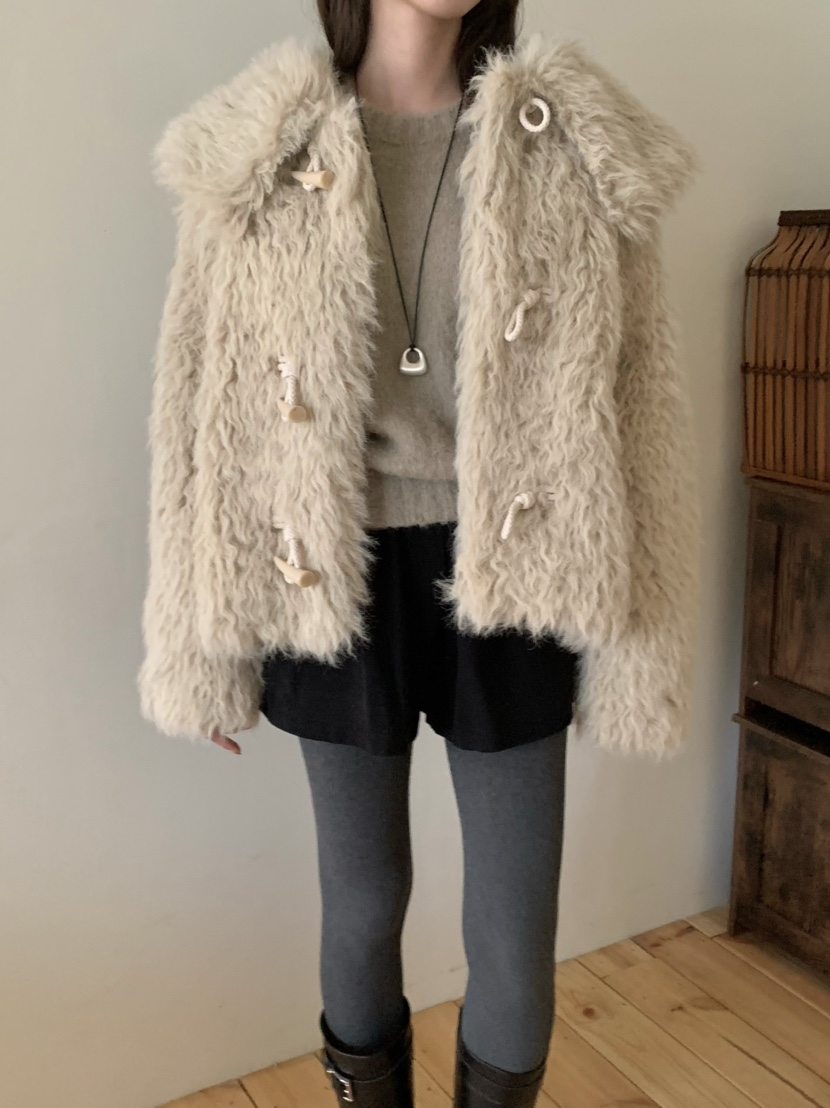 ANOU韓國代購㊣女裝新款休閑人氣25秋冬推薦時尚職業短款大衣ANOU短款大衣