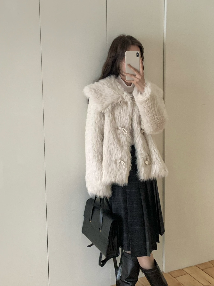 ANOU韓國代購㊣女裝新款休閑人氣25秋冬推薦時尚職業短款大衣ANOU短款大衣