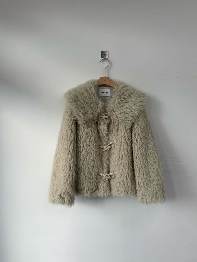 ANOU韓國代購㊣女裝新款休閑人氣25秋冬推薦時尚職業短款大衣ANOU短款大衣圖色1