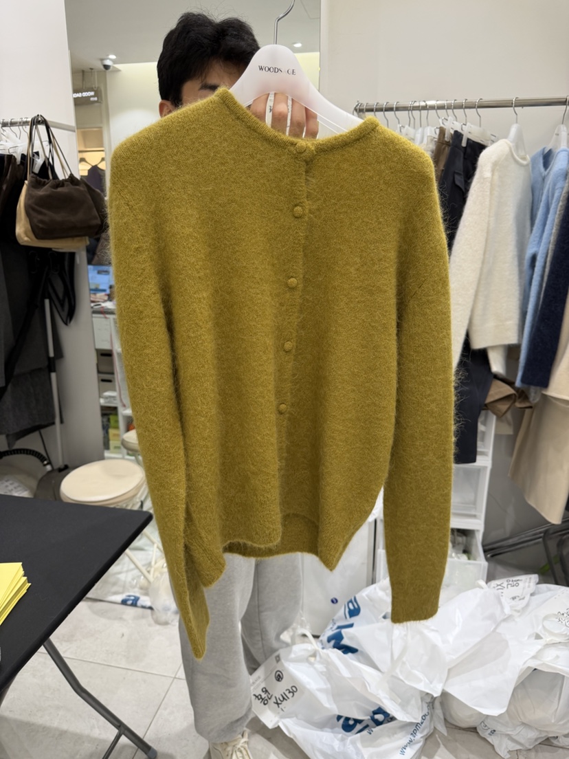 WOOD SAGE韓國代購㊣女士新品推薦25秋冬時尚針織衫開衫紐扣WOOD SAGE針織衫圖色2