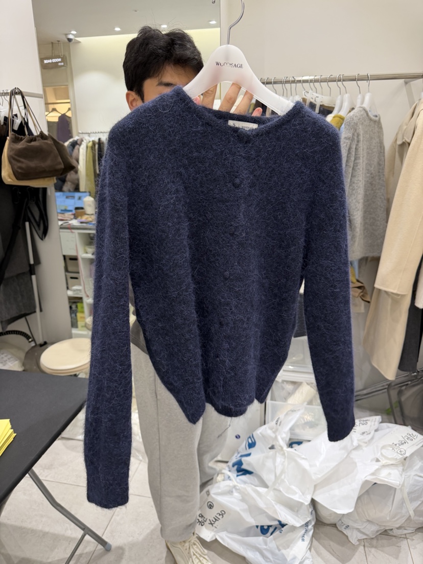 WOOD SAGE韓國代購㊣女士新品推薦25秋冬時尚針織衫開衫紐扣WOOD SAGE針織衫圖色5