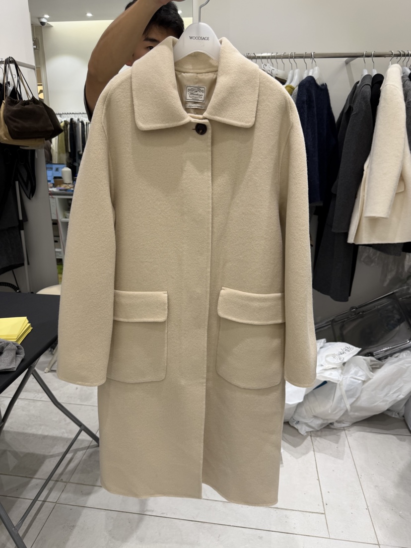 WOOD SAGE東大門㊣直郵女裝新品職業休閑熱賣時尚中長款大衣WOOD SAGE中長款大衣圖色1