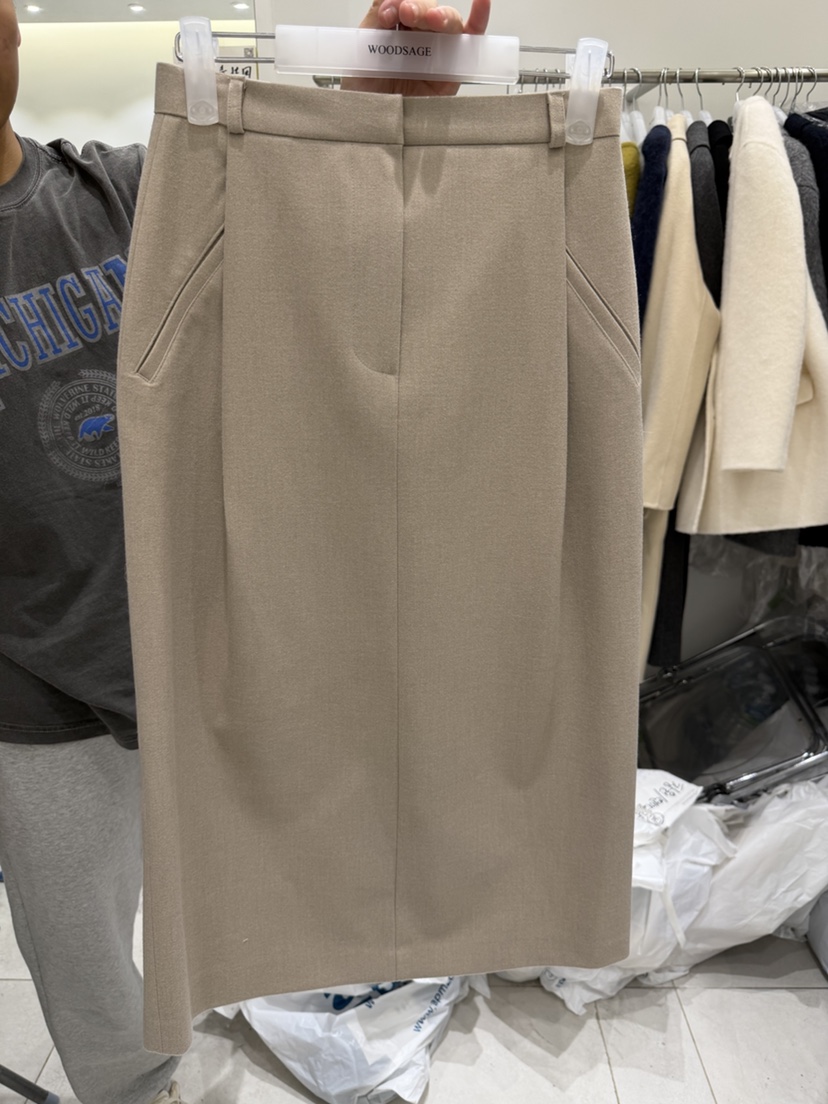 WOOD SAGE韓國代購㊣女裝新品人氣25秋冬休閑半身裙中短裙WOOD SAGE半身裙/中短裙圖色1