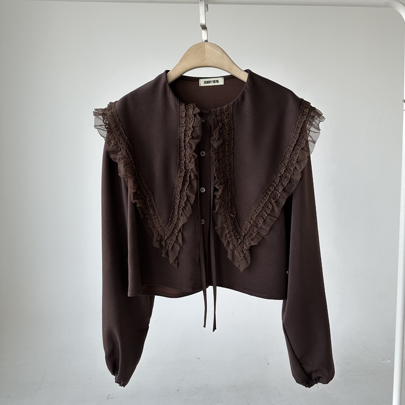 JENNY 1976東大門㊣代購女裝新款熱賣休閑職業時尚襯衫蕾絲衫JENNY 1976襯衫/蕾絲衫圖色2