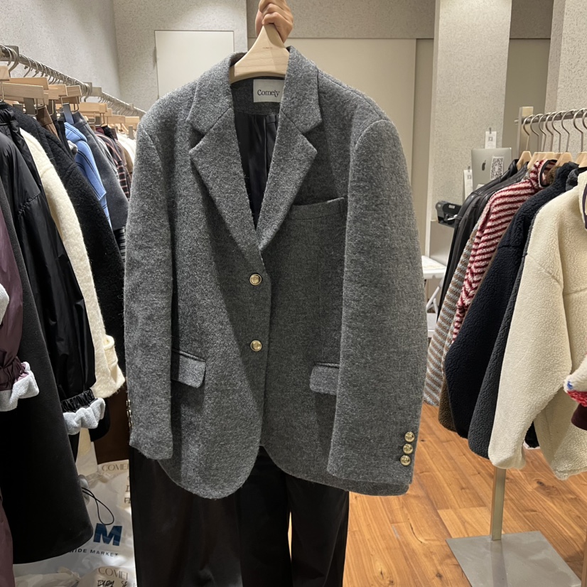 COMELY韓國代購㊣女裝新款職業熱賣人氣推薦25秋冬時尚夾克COMELY夾克圖色1