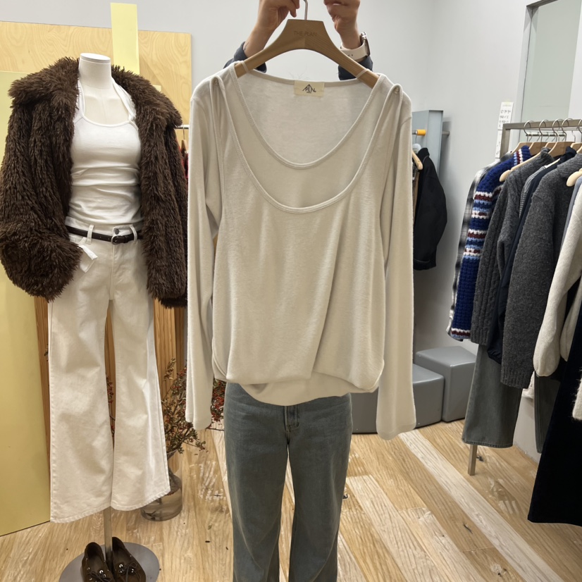 THEPLAN東大門㊣直郵女裝新款人氣熱賣時尚25秋冬連衣裙假兩件THE PLAN連衣裙圖色2