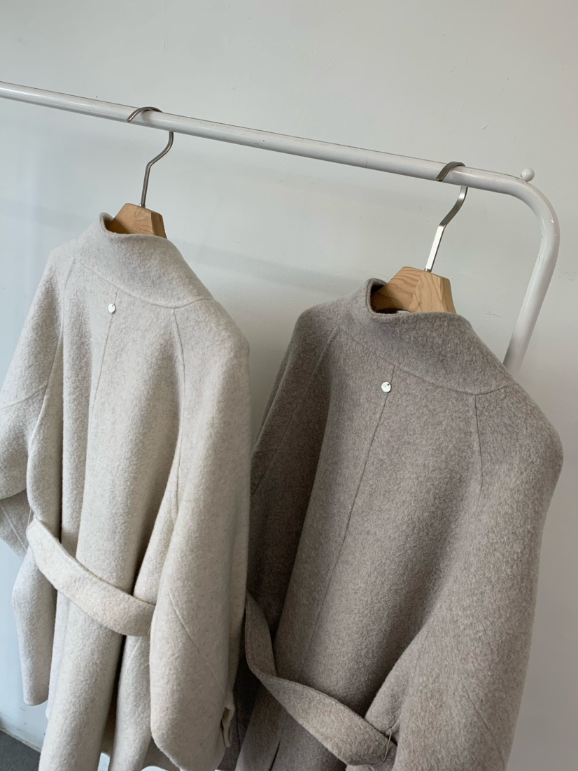 ANOU韓國代購㊣女裝新款熱賣人氣25秋冬推薦中長款大衣含腰帶ANOU中長款大衣