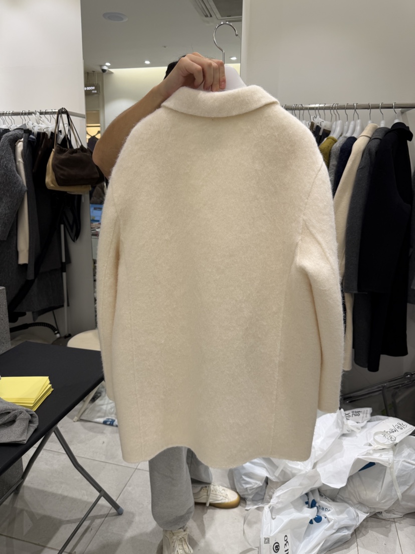 WOOD SAGE東大門㊣實拍女士新款職業休閑人氣短款大衣羊駝毛WOOD SAGE短款大衣