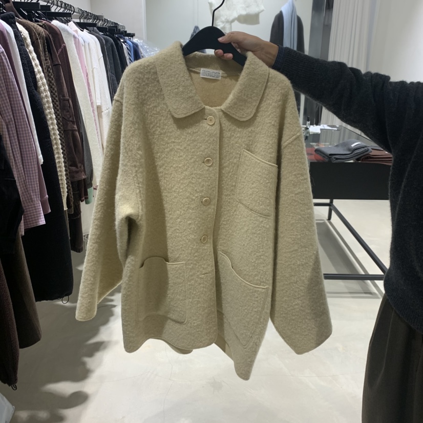 BROT韓國代購㊣女士新品人氣時尚推薦25秋冬休閑中長款大衣BROT中長款大衣圖色1