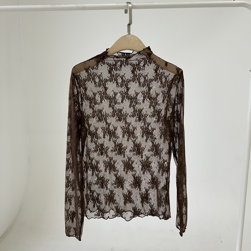 JENNY 1976韓國代購㊣女裝新款25秋冬襯衫蕾絲衫不含項鏈透明蕾絲JENNY 1976襯衫/蕾絲衫圖色2