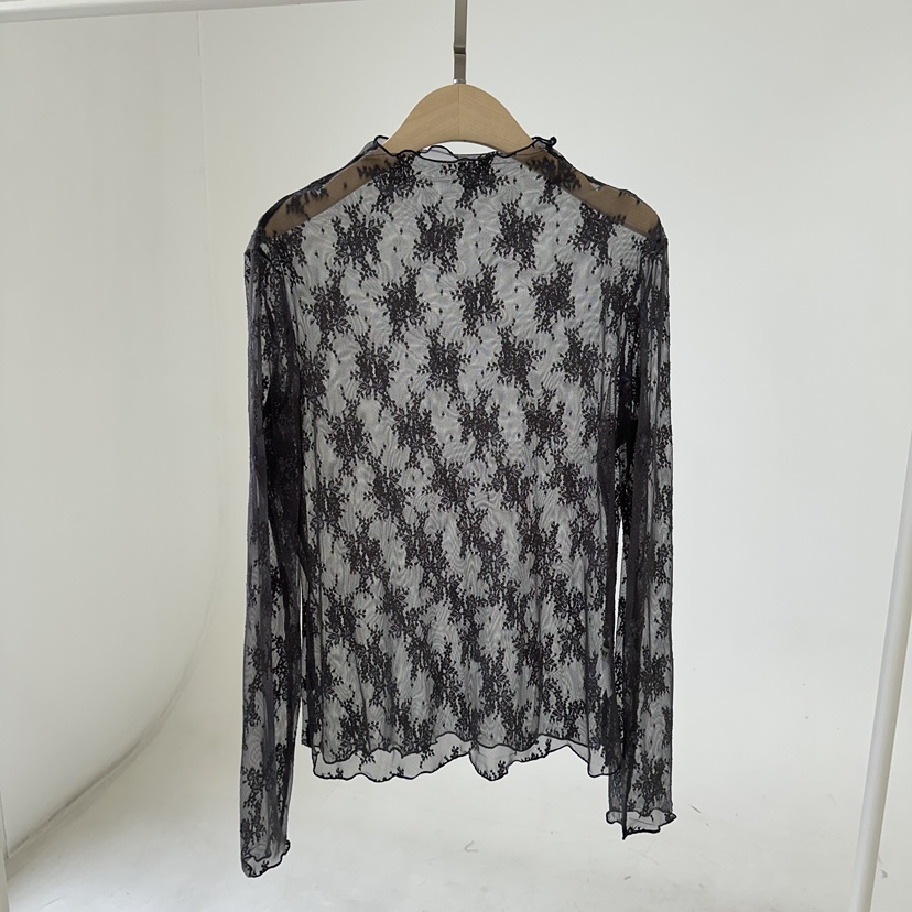 JENNY 1976韓國代購㊣女裝新款25秋冬襯衫蕾絲衫不含項鏈透明蕾絲JENNY 1976襯衫/蕾絲衫圖色3