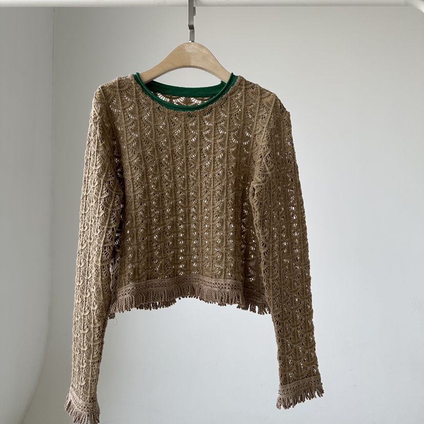 JENNY 1976東大門㊣代購女裝新款推薦熱賣襯衫蕾絲衫短款蕾絲JENNY 1976襯衫/蕾絲衫圖色1