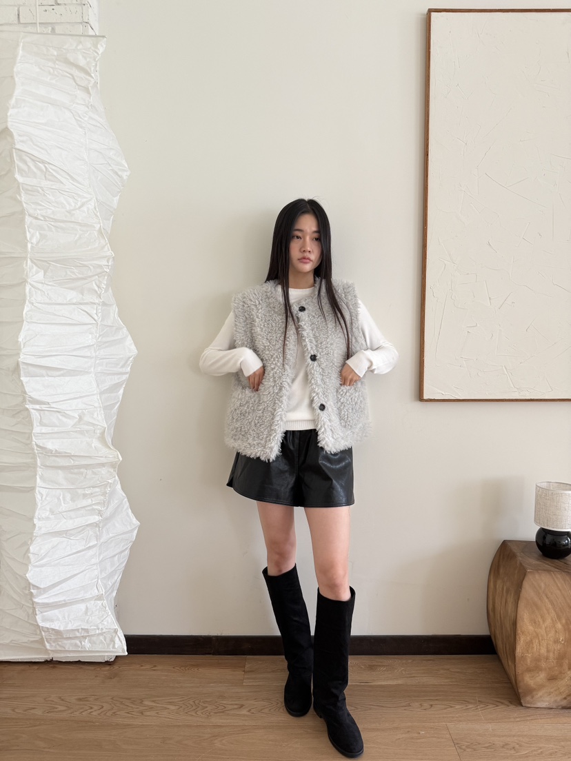 A P-STUDIO東大門㊣直郵女士新品25秋冬時尚休閑馬甲羊毛A P-STUDIO馬甲