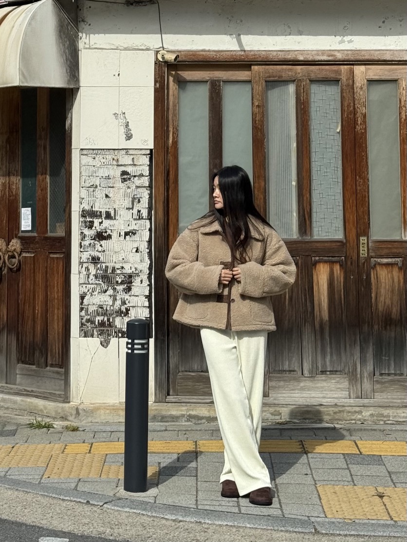 A P-STUDIO東大門㊣代購女裝新款休閑人氣25秋冬短款大衣A P-STUDIO短款大衣