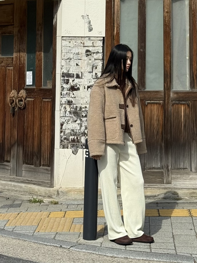 A P-STUDIO東大門㊣代購女裝新款休閑人氣25秋冬短款大衣A P-STUDIO短款大衣