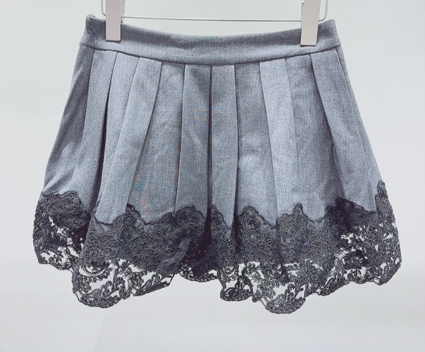 AWESOME-P東大門㊣直郵女裝新品熱賣25秋冬人氣裙褲蕾絲褶皺AWESOME-P裙褲圖色1