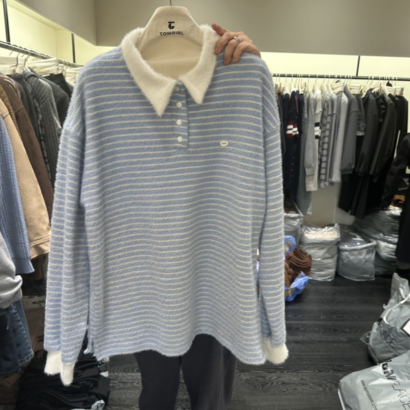 TOMGIRL韓國直郵㊣女士新品休閑熱賣25秋冬職業針織衫安哥拉TOMGIRL針織衫圖色3