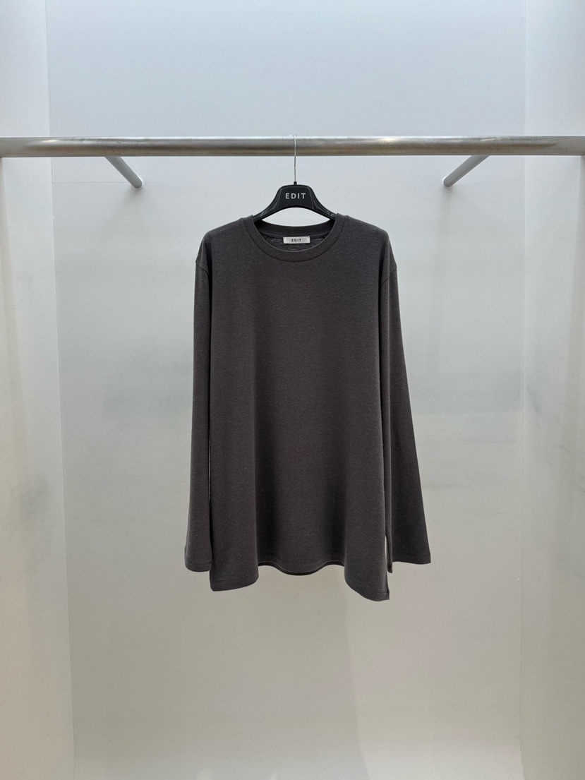 EDIT韓國代購㊣女士新品推薦25秋冬人氣休閑職業時尚長袖T恤EDIT長袖T恤圖色2墨色