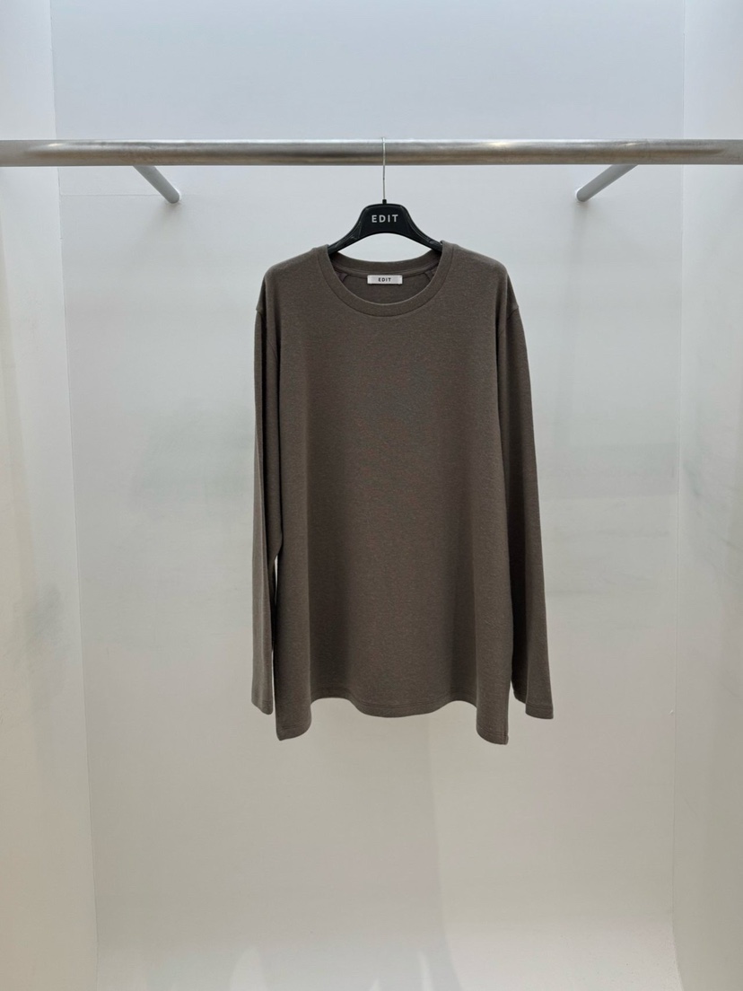 EDIT韓國代購㊣女士新品推薦25秋冬人氣休閑職業時尚長袖T恤EDIT長袖T恤圖色3摩卡色