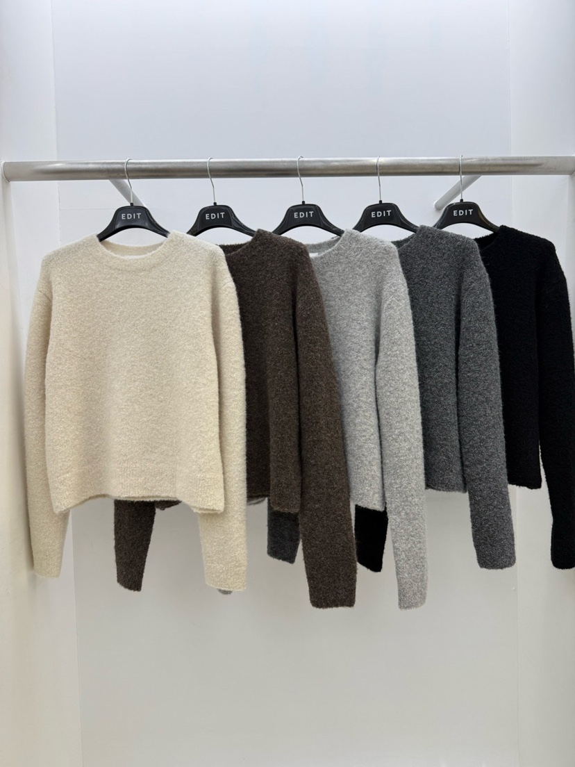 EDIT東大門㊣實拍女裝新款人氣25秋冬休閑推薦熱賣職業針織衫EDIT針織衫