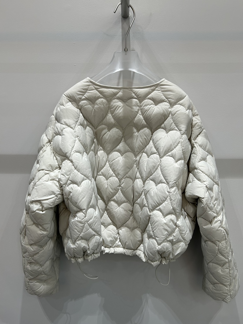 LOOKK韓國代購㊣女士新品休閑人氣推薦短款棉服心形絎縫鴨絨LOOKK短款棉服