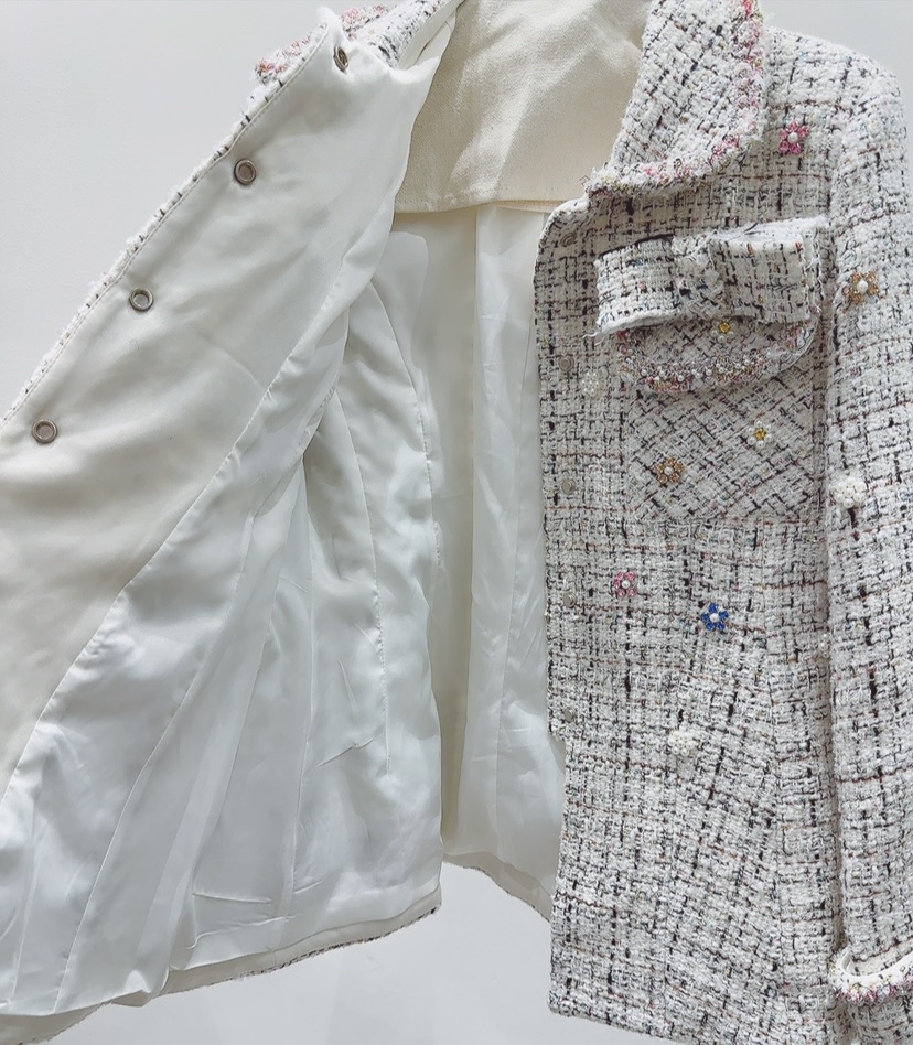 AWESOME-P韓國代購㊣女裝新品25秋冬熱賣職業人氣夾克粗花呢AWESOME-P夾克