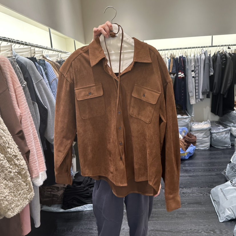 TOMGIRL東大門㊣直郵女裝新品時尚人氣休閑25秋冬襯衫蕾絲衫麂皮TOMGIRL襯衫/蕾絲衫圖色2