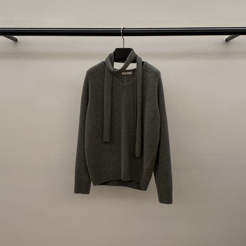 ID東大門㊣直郵女士新款休閑推薦時尚職業熱賣針織衫浣熊圍巾ID針織衫圖色2