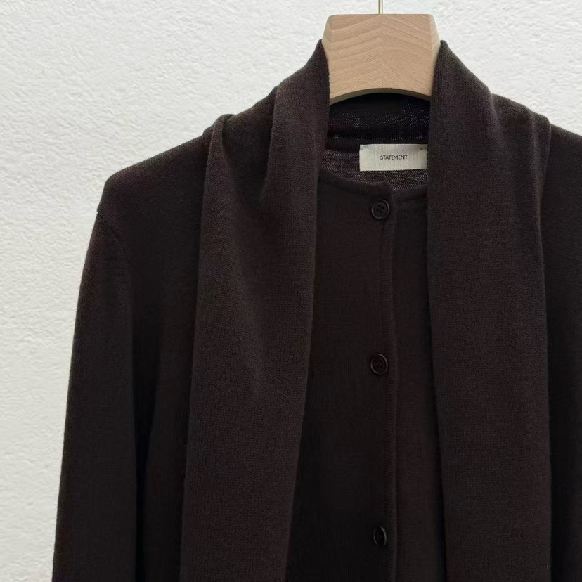 STATEMENT韓國直郵㊣女士新款職業休閑25秋冬時尚針織衫含圍巾STATEMENT針織衫