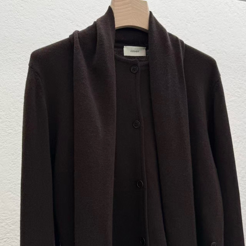 STATEMENT韓國直郵㊣女士新款職業休閑25秋冬時尚針織衫含圍巾STATEMENT針織衫