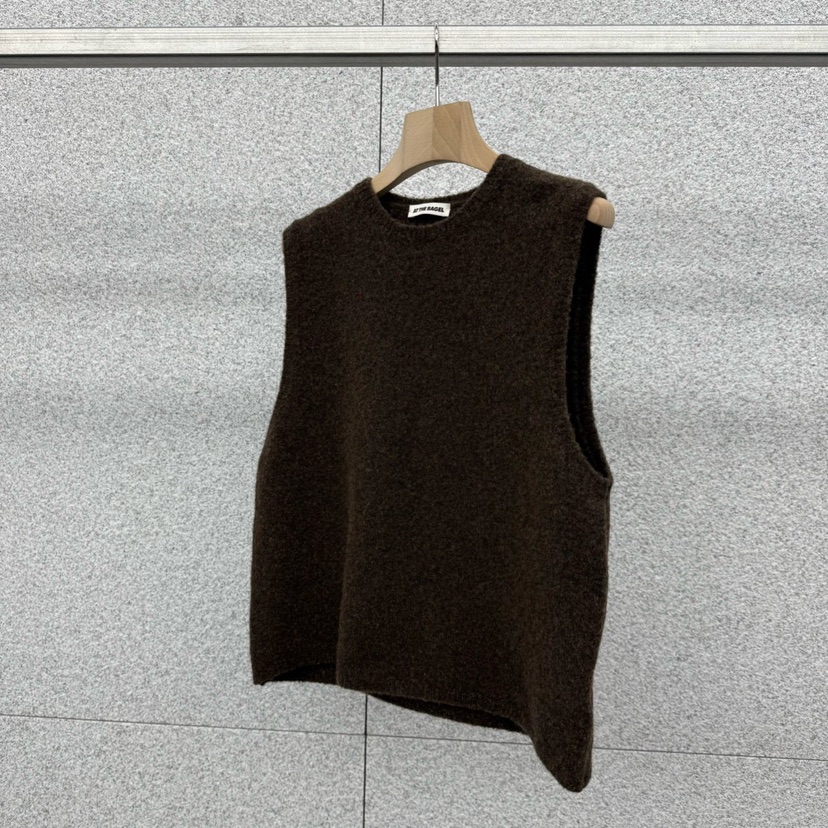 AT THE BAGEL韓國代購㊣女士新品25秋冬熱賣時尚吊帶背心AT THE BAGEL吊帶/背心圖色2棕色