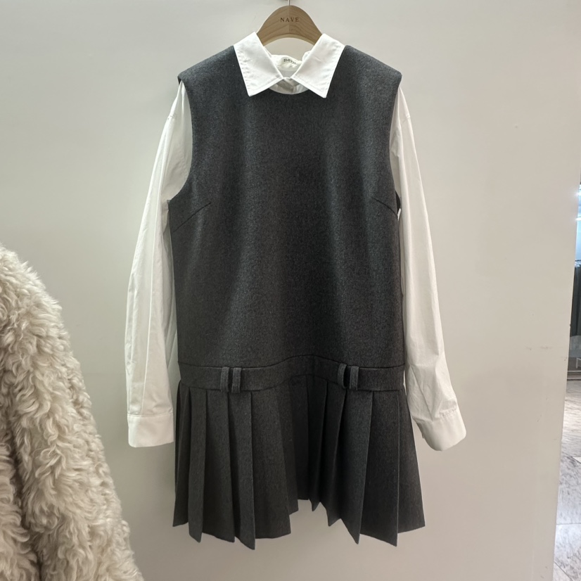 NAVE東大門㊣實拍女士新品推薦熱賣25秋冬人氣連衣裙不含內搭NAVE連衣裙圖色1灰色