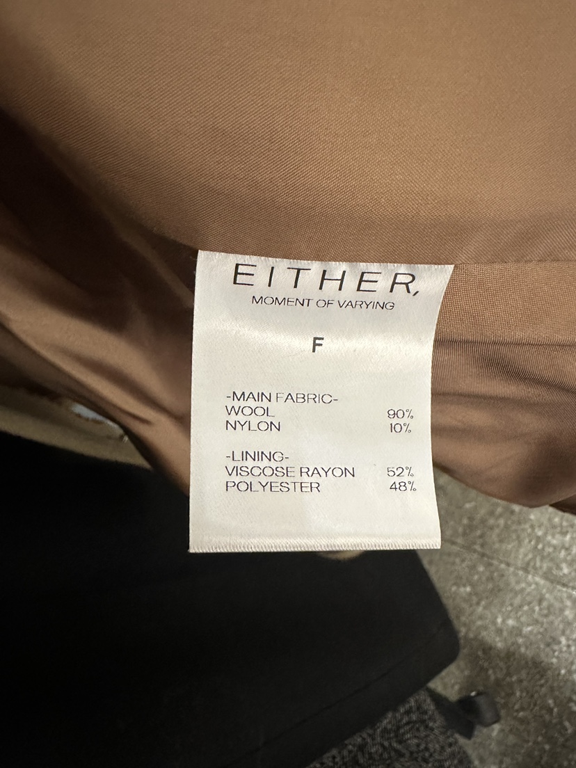 EITHER韓國直郵㊣女士新款時尚職業休閑25秋冬夾克羊毛披肩EITHER夾克