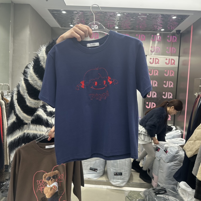 JUDYQUE韓國直郵㊣女士新款時尚休閑推薦熱賣25秋冬人氣T恤JUDYQUET恤圖色3