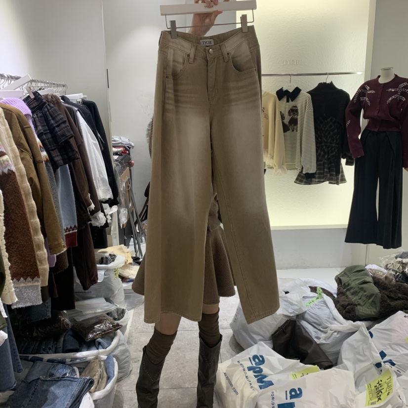 TYCHE東大門㊣直郵女士新品休閑人氣時尚職業牛仔褲水洗牛仔布TYCHE牛仔褲圖色1